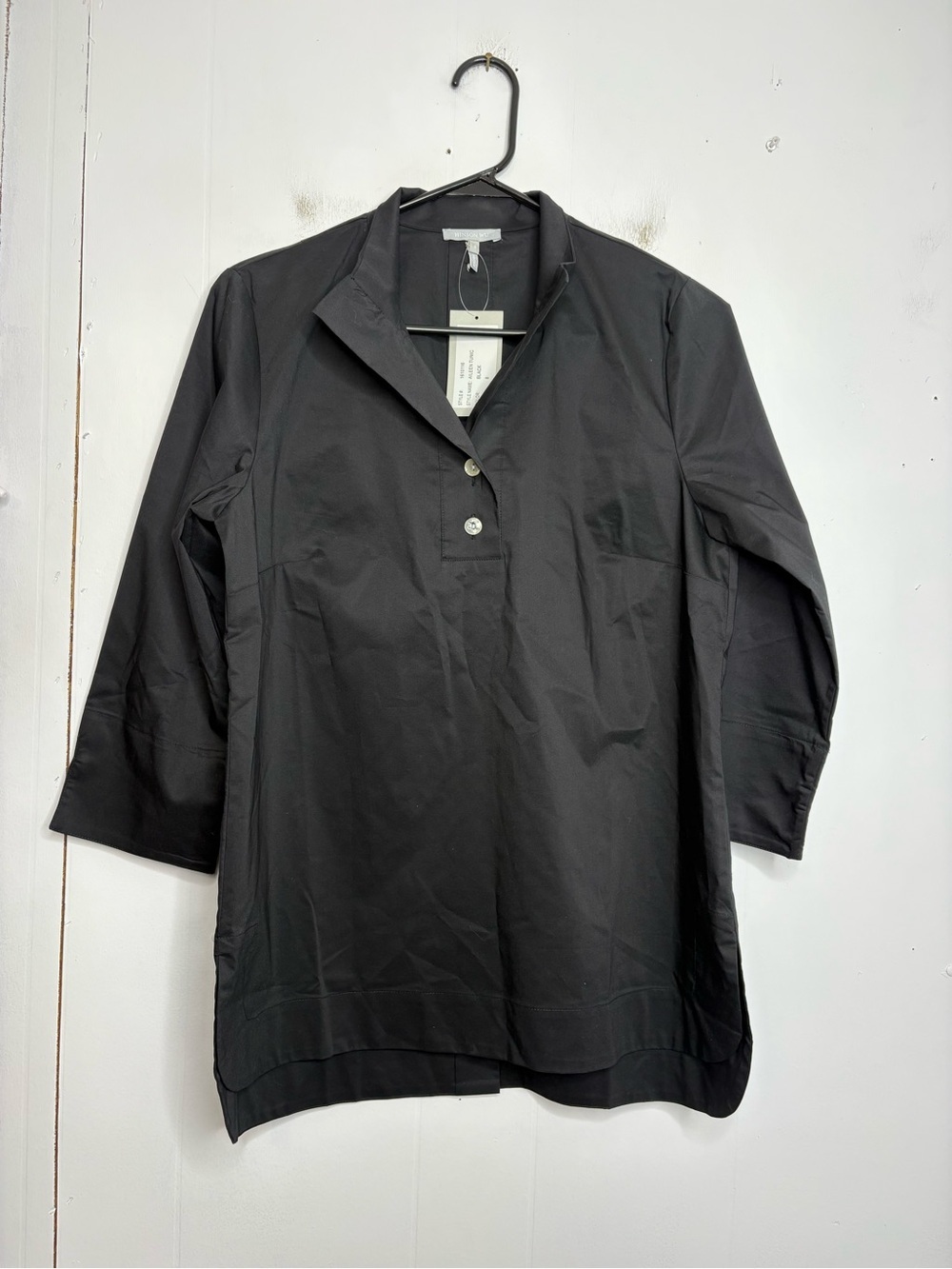 Hinson Wu Top Womens 8 Aileen Tunic Relaxed Fit Popover Minimalist New Black